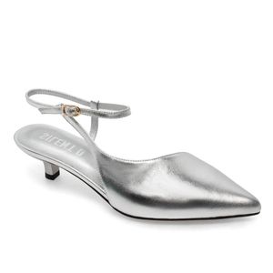 Silent D , Cabi kitten heels, pale silver leather ,size 40 m